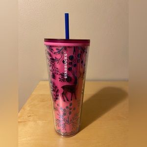 Starbucks Pink Enchanted Forest Winter Release Venti Cup Tumbler